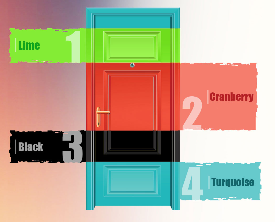 Paint It OKC has these front door painting color ideas from Sherwin Williams.